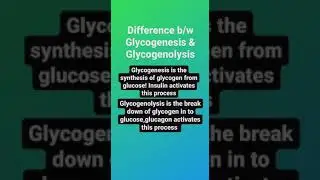 Difference b/w glycogenesis & glycogenolysis  #biolearning#youtubeshorts#csirnetlifescience