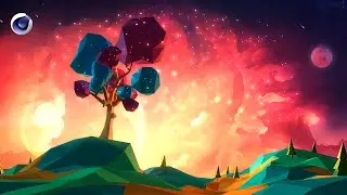 How to create low poly Scene in Cinema 4d modeling and effects by photoshop
