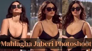 Beauty Mahlagha Jaberi Latest Sexy Bold Black Bra Photoshoot