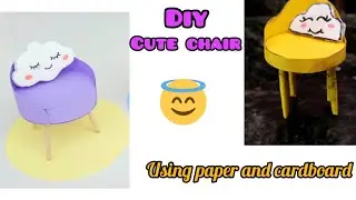how to make paper chair || diy paper chair paper craft || paper mini cute chair ||diy||school Hacks😱