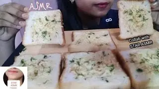 ASMR| Eating Cheese garlic Bread| Collab with STAR ASMR| Eating Sounds