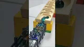 Marble Run Race ASMR - Wooden Wave Course Colorful Marbles #marblerunrace #marblerunasmr