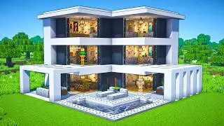 Minecraft: HUGE Modern Vaction House Tutorial