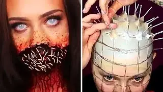 УСТРАШАЮЩИЕ ПРЕОБРАЖЕНИЯ НА ХЭЛЛОУИН😍🎃 |  СТРАШНЫЙ ГРИМ МАКИЯЖ ПОДБОРКА