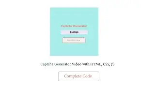 Captcha Generator Video with HTML, CSS, JS || Complete code