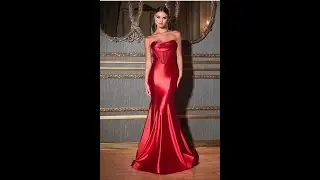 Satin Corset Strapless Dress