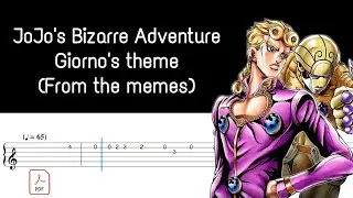 Giorno's theme - JoJo's Bizarre Adventure (From the memes) || Easy Guitar Tabs