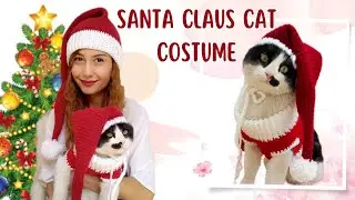 EASY Crochet SANTA CLAUS CAT COSTUME/Christmas idea #santa
