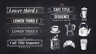Coffee Green Screen Lower Thirds & Coffee Green Screen Elements, Chalkboard Text Green Screen