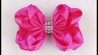 DIY Ribbon Hair Bow I Kanzashi Ribbon Bow Flower I How To Make Ribbon Bow
