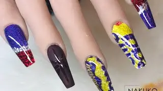 Cadbury's Creme Egg Acrylic Nail Design - Easter Collab