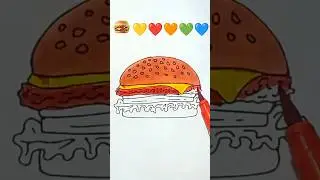 Burger mixing art #shortsfeed #drawing #colors #shorts #satysfying #trending #viralvideo #artist
