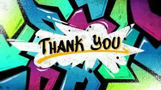 Thank you graffiti style 4k stock video Free Video