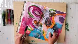 Abstract Acrylic & MARKERS painting - Intuitive doodling #relaxing #acrylicpainting