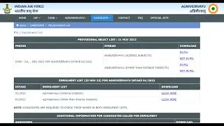 airforce enrollment list Airforce Agniveer Intake 01/2022 Enrollment List