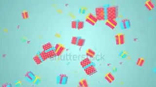 stock footage colorful gift boxes falling animation
