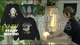 cozy artist vlog ☁️🍂 stamp making, shop update, autumn equinox