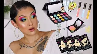 TRYING SPONGEBOB MAKEUP! | NEW Hipdot x Spongebob Collection