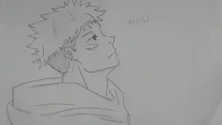 How to draw Yuji - cara menggambar anime Jujutsu Kaisen