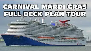 Carnival Mardi gras cruise ship deck by deck tour