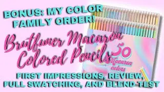 BRUTFUNER MACARON COLORED PENCILS | First Impressions, Review, Full Swatching, & Blend Test