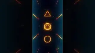 Game Neon Glitch Shapes Tunnel Mobile Background Video | Free Version Footage v6