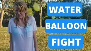 Twins Water Balloon Fight
