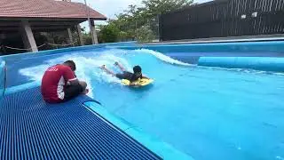 play surfing at desaru water park johor on 1st july 2024