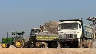 Jcb Backhoe Loader Machine Loading Mahindra 415Di John Deere 5105 Tata 2518 Hayva Greet Loading