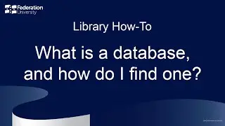 What is a Database, and how do I find one?
