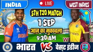 🔴INDIA VS WEST INDIES 5TH T20 MATCH TODAY | IND VS WI |🔴Hindi | Cricket live today| #indvswi