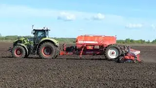 Сев кукурузы с CLAAS  AXION 930 и GASPARDO JULIA.