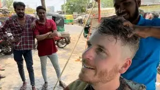 $1 Street Haircut in INDIA!