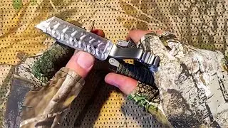 Crafting A 2-in-1 Slingshot and Knife with Titanium Alloy and Damascus Steel丨MetalCraftingMaster
