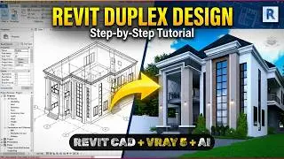 complete 6 Bedroom Duplex Design in Revit ||V Ray 5 Rendering||AI Post Production