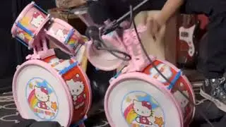 Drummer plays Hello Kitty drums