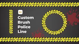 How to make Custom Brush Police Line Design - Adobe Illustrator Tutorials