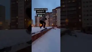 Pop shove- it / Boardslide 🛹☃️🌬 #shorts #tiktok #skateboardingisfun #ambition #snowskate #skater