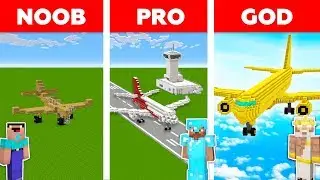 Minecraft AIRPLANE CHALLENGE ✈️ / Noob vs Pro vs God in Minecraft