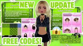 NEW DRESS TO IMPRESS BRAT UPDATE CODES??| NEW HAIRS, MAKEUP, STAGE| UPDATE OUT NOW!!🍏