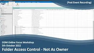 DDM Focus Workshop - Folder Access Control - Not As Owner