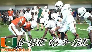 Offensive Line vs. Defensive Line FULL PADS in Spring Practice Drills