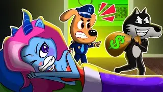 SNEAKY WOLF Robs While She Sleeps… But Sheriff Labrador Shows Up | FUN STORY⚡Labrador Cartoon Story