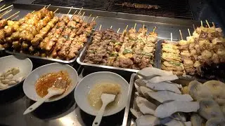 BBQ Grilled Skewers Taiwan Night Market Street Food [4K] [한글자막]