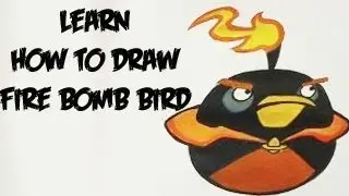 Learn how to draw Angrybirds Space - Fire Bomb Bird (Real Time)