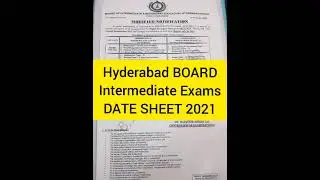 Hyderabad board Intermediate Date sheet 2021 -bise hyderabad Date Sheet 2021 -date sheet 2021 Shorts