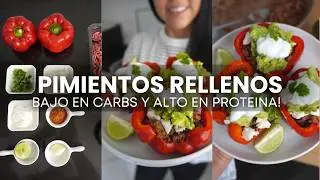 Pimientos Rellenos de Carne Molida | Sin Horno! Alto en Proteina