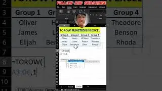 TOROW FUNCTION IN EXCEL 