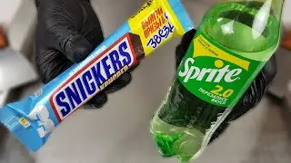 ASMR - Snickers & Sprite Ice Cream Rolls | How to make ice cream from Snickers & Sprite | Mukbang