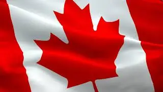 Canadian Flag Waving in the wind digitally created - Video Loop
